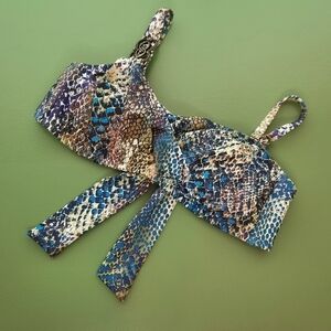 Becca by Rebecca Virtue Snakeskin Bikini Top 14-16